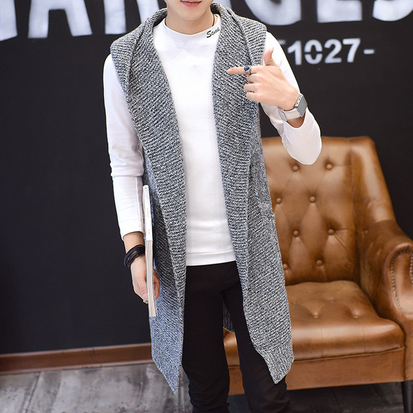 Ανδρικό πλεκτό μακρύ ανδρικό γλέκο  σε τρία χρώματα