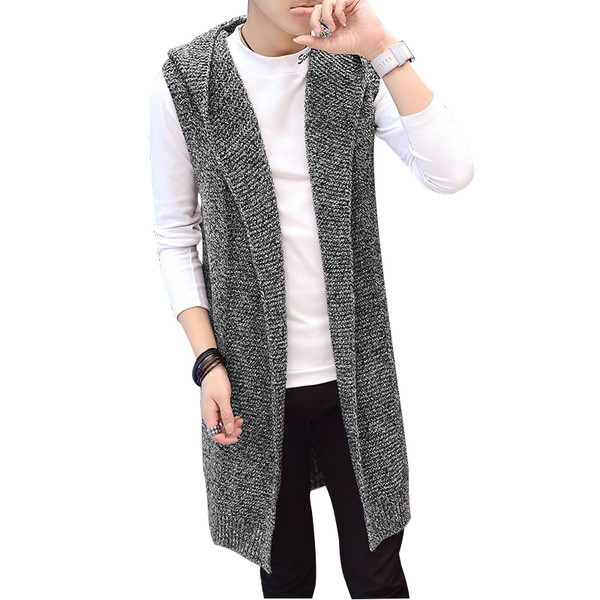 Ανδρικό πλεκτό μακρύ ανδρικό γλέκο  σε τρία χρώματα