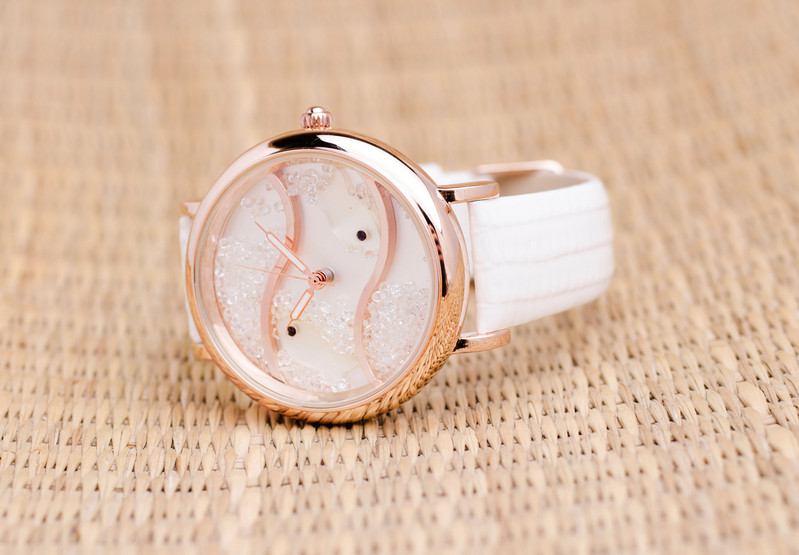 Часовник Prance Aqua в Бяло с Естествена кожа