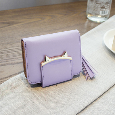 Γυναικείο πορτοφόλι σε διάφορα χρώματα με φούντα