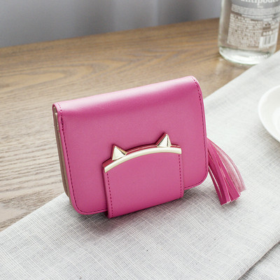 Γυναικείο πορτοφόλι σε διάφορα χρώματα με φούντα