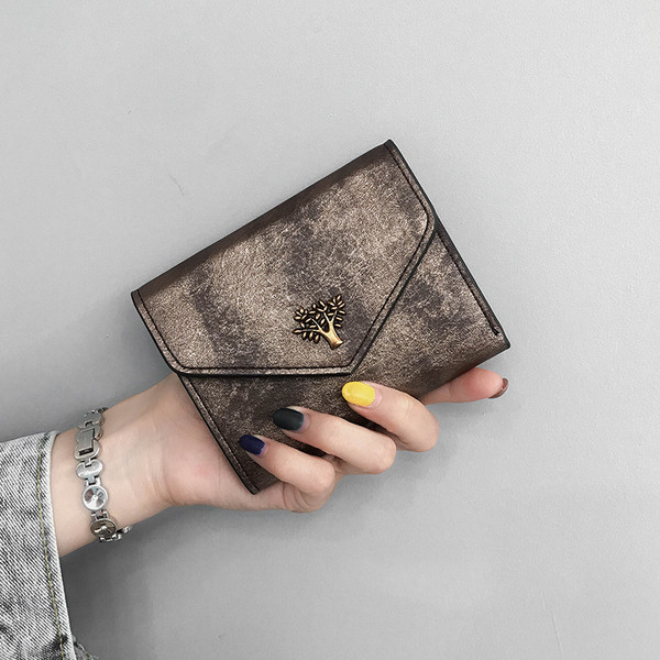 Mini portofel de dama in mai multe culori cu decor metalic