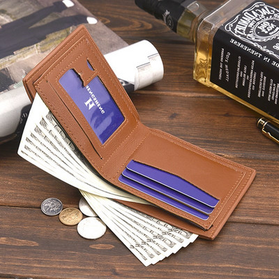 Модерен кожен мъжки портфейл в три цвята