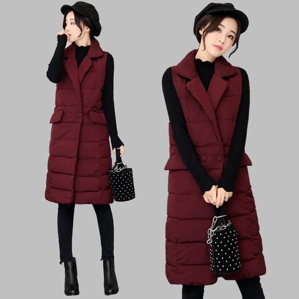 Γυναικείο μακρύ γιλέκο με ντεκολτέ σε σχήμα V σε διάφορα χρώματα