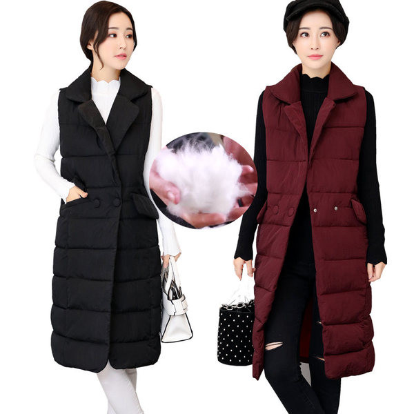 Γυναικείο μακρύ γιλέκο με ντεκολτέ σε σχήμα V σε διάφορα χρώματα