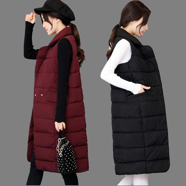 Γυναικείο μακρύ γιλέκο με ντεκολτέ σε σχήμα V σε διάφορα χρώματα