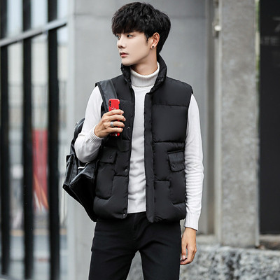 Κομψό μακρύ ανδρικό γιλέκο σε τρία χρώματα με μπροστινές τσέπες