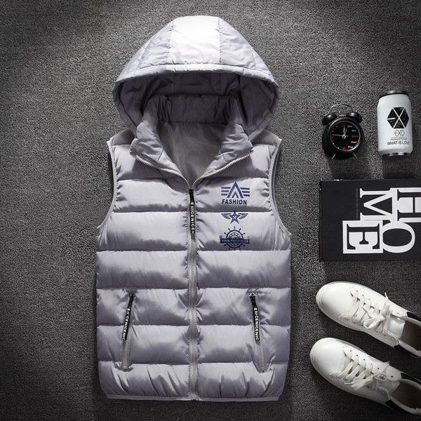 Κομψό μακρύ ανδρικό γιλέκο σε διάφορα χρώματα με εκτύπωση