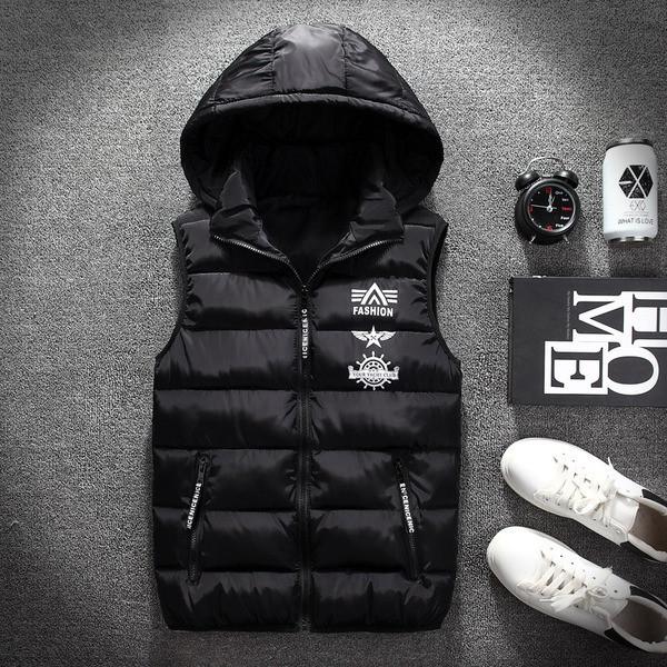 Κομψό μακρύ ανδρικό γιλέκο σε διάφορα χρώματα με εκτύπωση