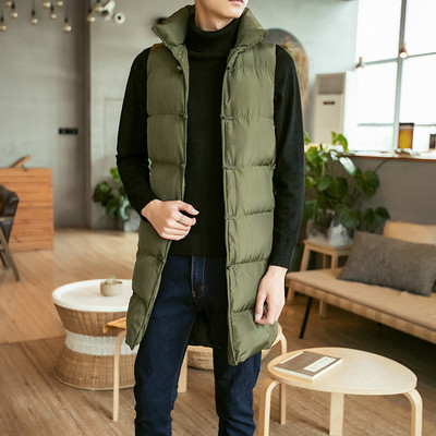 Κομψό μακρύ γιλέκο με κουκούλα σε δύο χρώματα