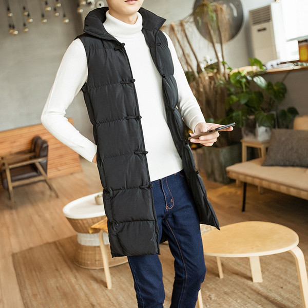 Κομψό μακρύ γιλέκο με κουκούλα σε δύο χρώματα