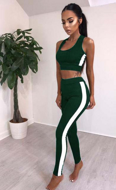 Αθλητική γυναικεία φόρμα - μικρό αμάνικο και κολάν