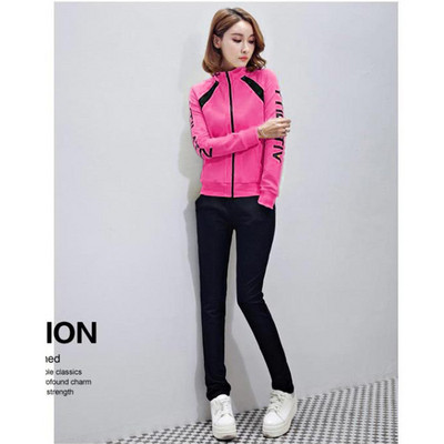 Γυναικείο αθλητικό σετ με δύο μέρη - κίτρινο, κόκκινο και ροζ χρώμα