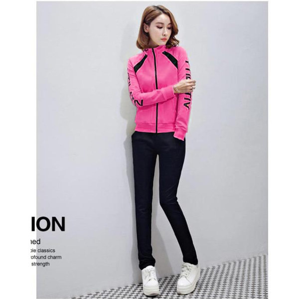 Γυναικείο αθλητικό σετ με δύο μέρη - κίτρινο, κόκκινο και ροζ χρώμα