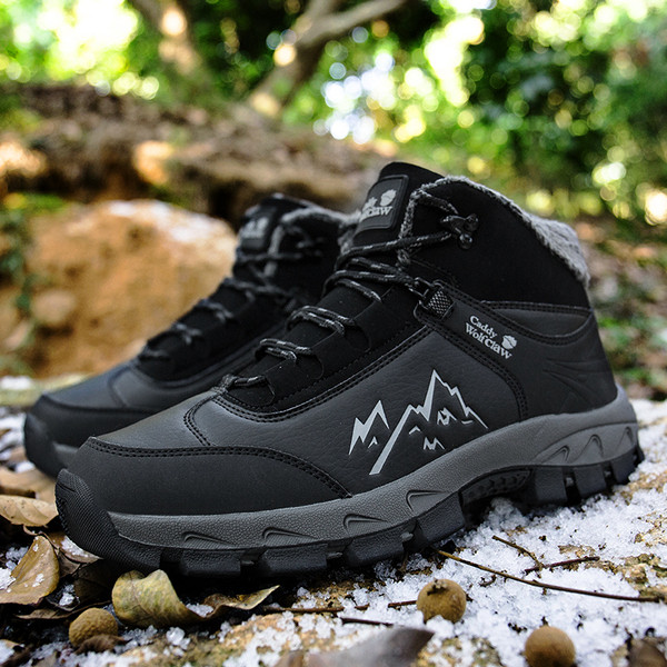 Cizme de drumeție pentru bărbați cu căptușeală moale în două culori