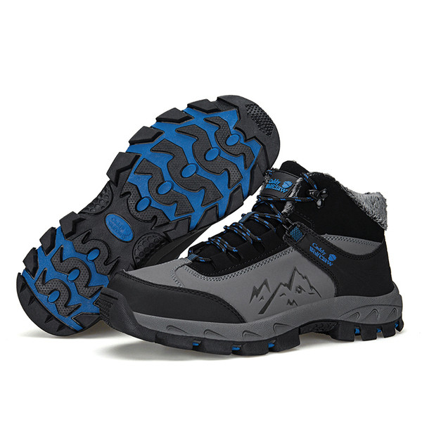 Cizme de drumeție pentru bărbați cu căptușeală moale în două culori