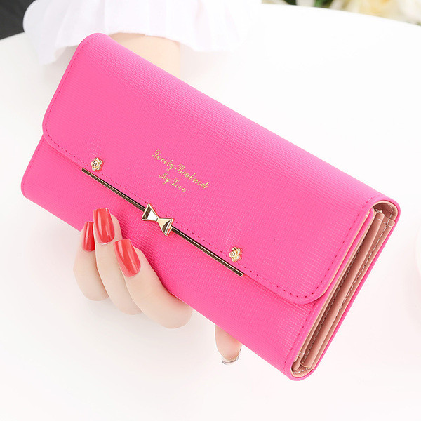 Portofel de dama in mai multe culori cu decor metalic