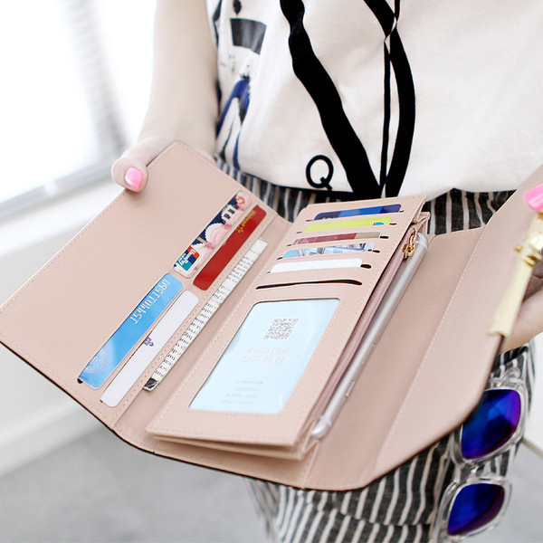 Portofel de dama in mai multe culori cu decor metalic