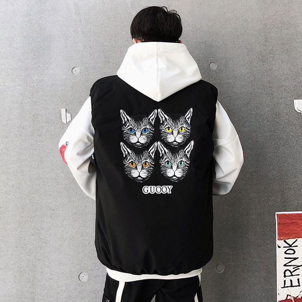 Vestă modernă pentru bărbați cu imprimeu în două culori