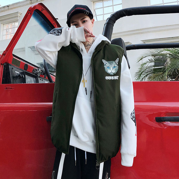 Vestă modernă pentru bărbați cu imprimeu în două culori