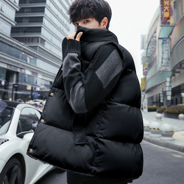 Vestă sport curată cu guler înalt în formă de O