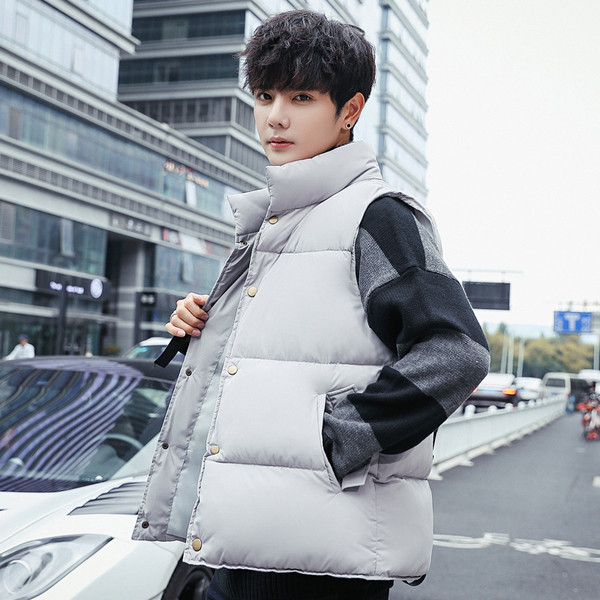 Vestă sport curată cu guler înalt în formă de O