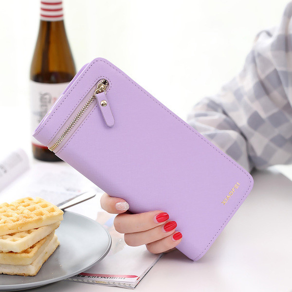 Portofel de dama modern in mai multe culori cu decor cu fermoar