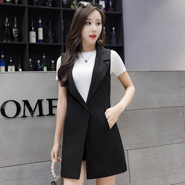 Vesta moderna de dama lunga cu buzunare in doua modele