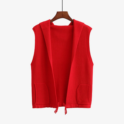 Καθημερινό γυναικείο γιλέκο με κουκούλα και τσέπες σε διάφορα χρώματα