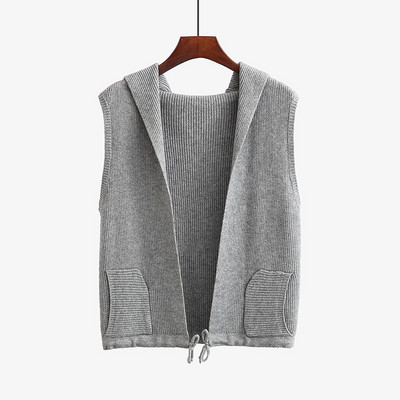 Καθημερινό γυναικείο γιλέκο με κουκούλα και τσέπες σε διάφορα χρώματα