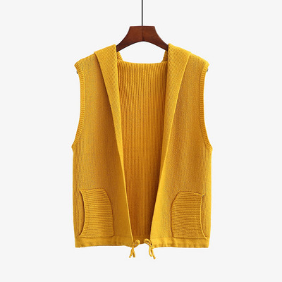 Καθημερινό γυναικείο γιλέκο με κουκούλα και τσέπες σε διάφορα χρώματα