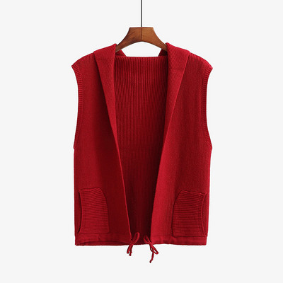 Καθημερινό γυναικείο γιλέκο με κουκούλα και τσέπες σε διάφορα χρώματα