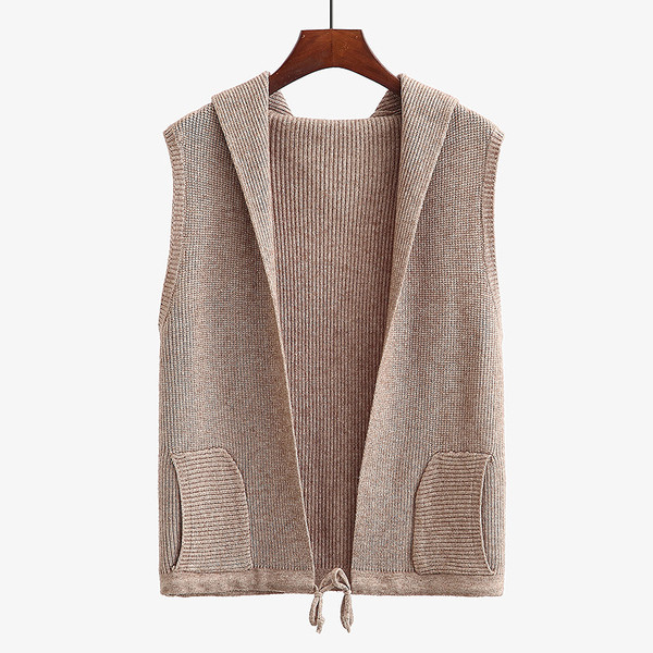 Καθημερινό γυναικείο γιλέκο με κουκούλα και τσέπες σε διάφορα χρώματα