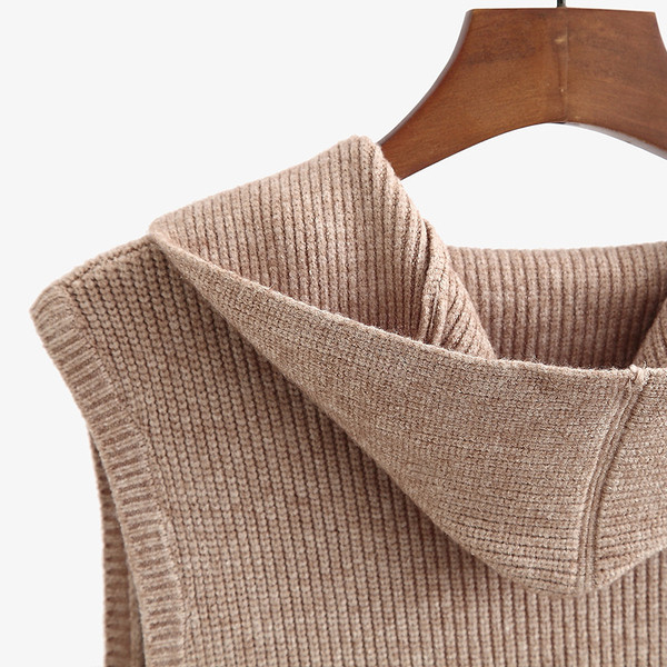 Καθημερινό γυναικείο γιλέκο με κουκούλα και τσέπες σε διάφορα χρώματα