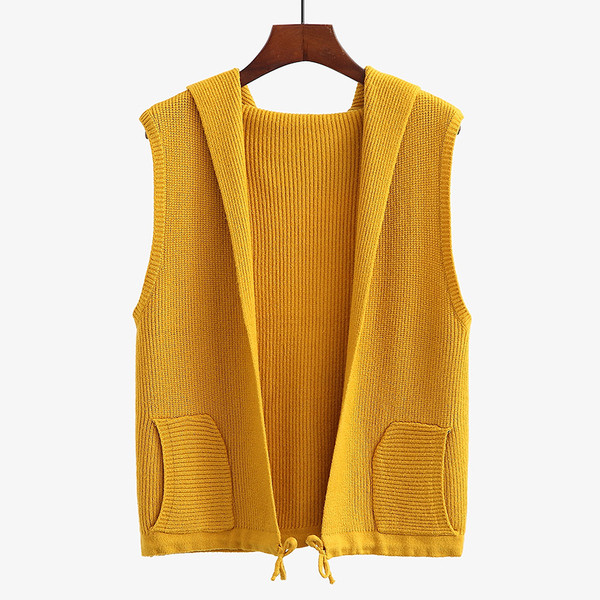 Καθημερινό γυναικείο γιλέκο με κουκούλα και τσέπες σε διάφορα χρώματα