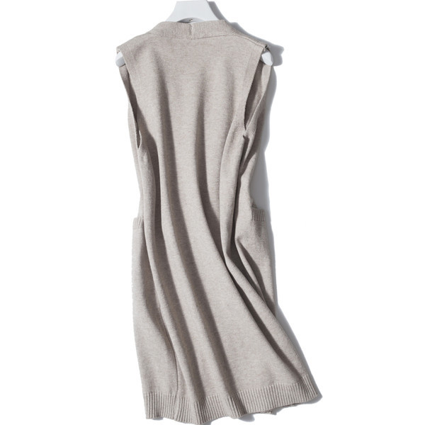 Υπέροχο μακρύ γυναικείο γιλέκο με ντεκολτέ σε σχήμα V σε τέσσερα χρώματα