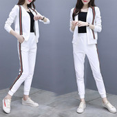 Δύο κομμάτι γυναικείο αθλητικό σετ - ψηλά μακρύ παντελόνια και φούτερ και κουμπιά σχήματος V