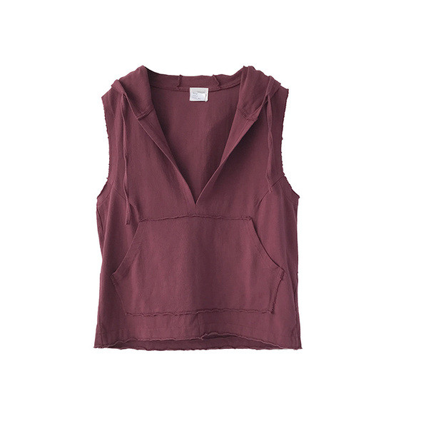 Vesta sportiva eleganta de dama cu gluga in rosu si negru