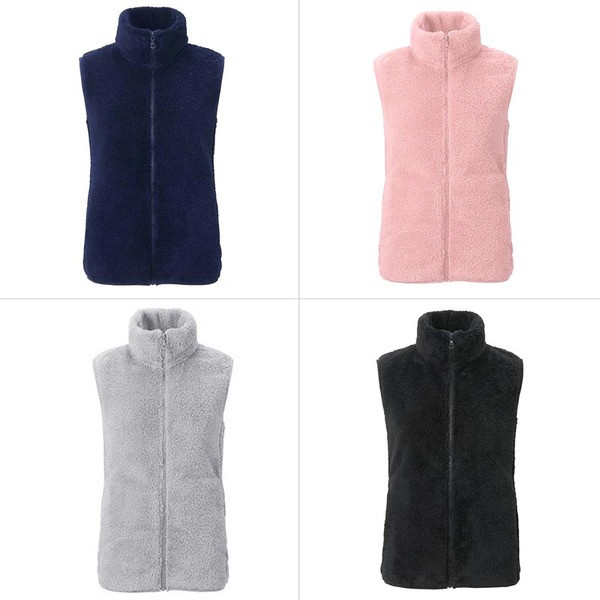 Vesta moderna de dama cu guler inalt in patru culori