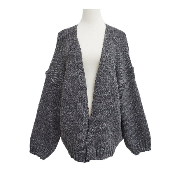 Μοντέρνα γυναικεία ζακέτα σε σκούρο χρώμα