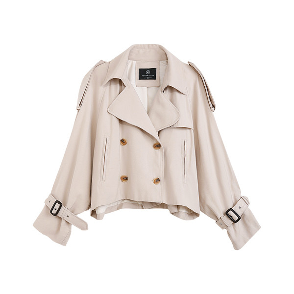 Stílusos rövid női kabát V-nyakkal