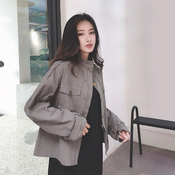 Γυναικείο τζιν παλτό με κουμπιά