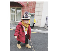 Κομψό παιδικό παλτό για αγόρια με κουκούλα σε δύο χρώματα