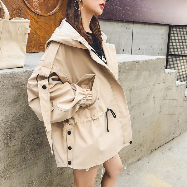 Palton de toamna de dama cu gluga in patru culori