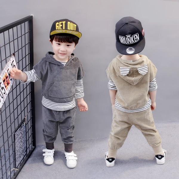 Set copii pentru baieti in trei parti - doua culori