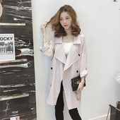 Μοντέρνο μακρύ παλτό με διακοσμητικά κουμπιά σε τρία χρώματα