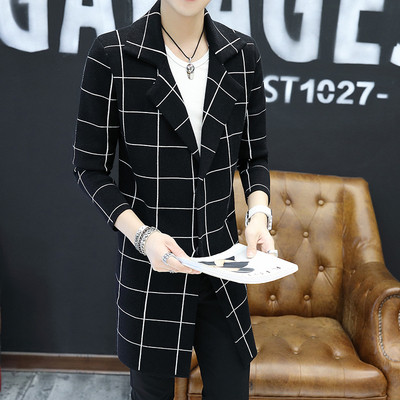 Palton bărbătesc stilat în carouri în trei culori