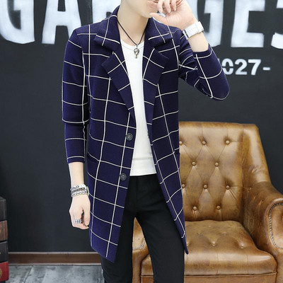 Palton bărbătesc stilat în carouri în trei culori