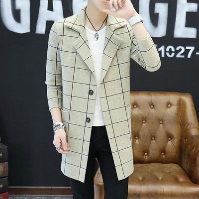 Palton bărbătesc stilat în carouri în trei culori