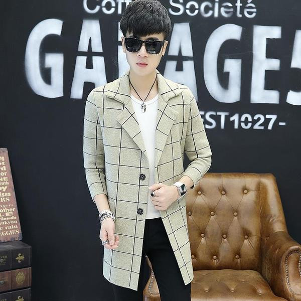 Palton bărbătesc stilat în carouri în trei culori